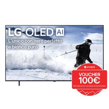 Vista frontale di una TV 65 pollici LG OLED AI B5 4K Smart TV 2025 OLED65B56LA